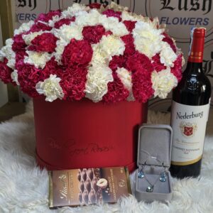 round flower hamper.Apology flowers delivery in kilimani