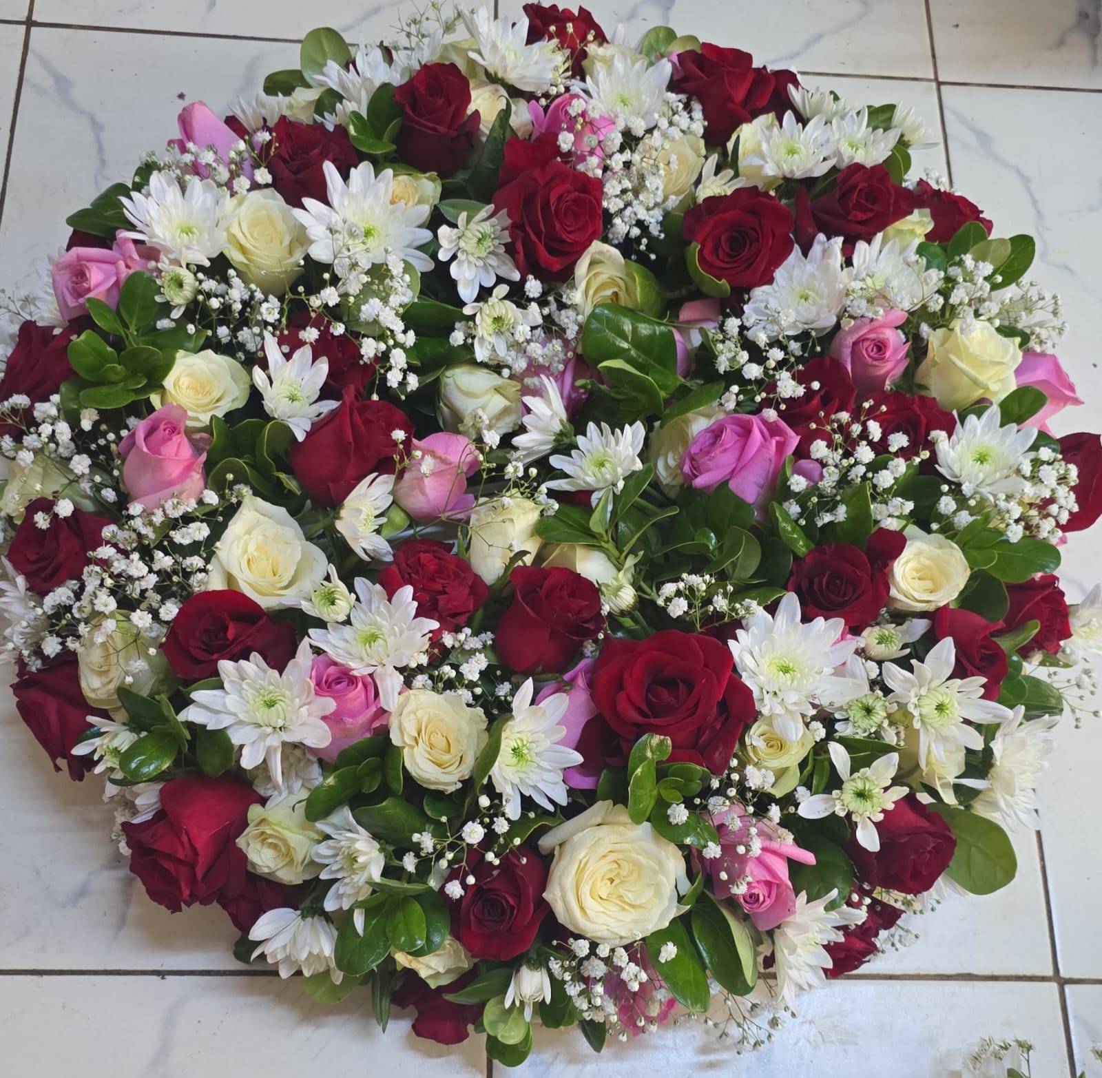 Funeral wreath. sympathy flowers