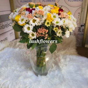 BLOOM AND VASE BOUQUET. Congratulations flowers in lavington