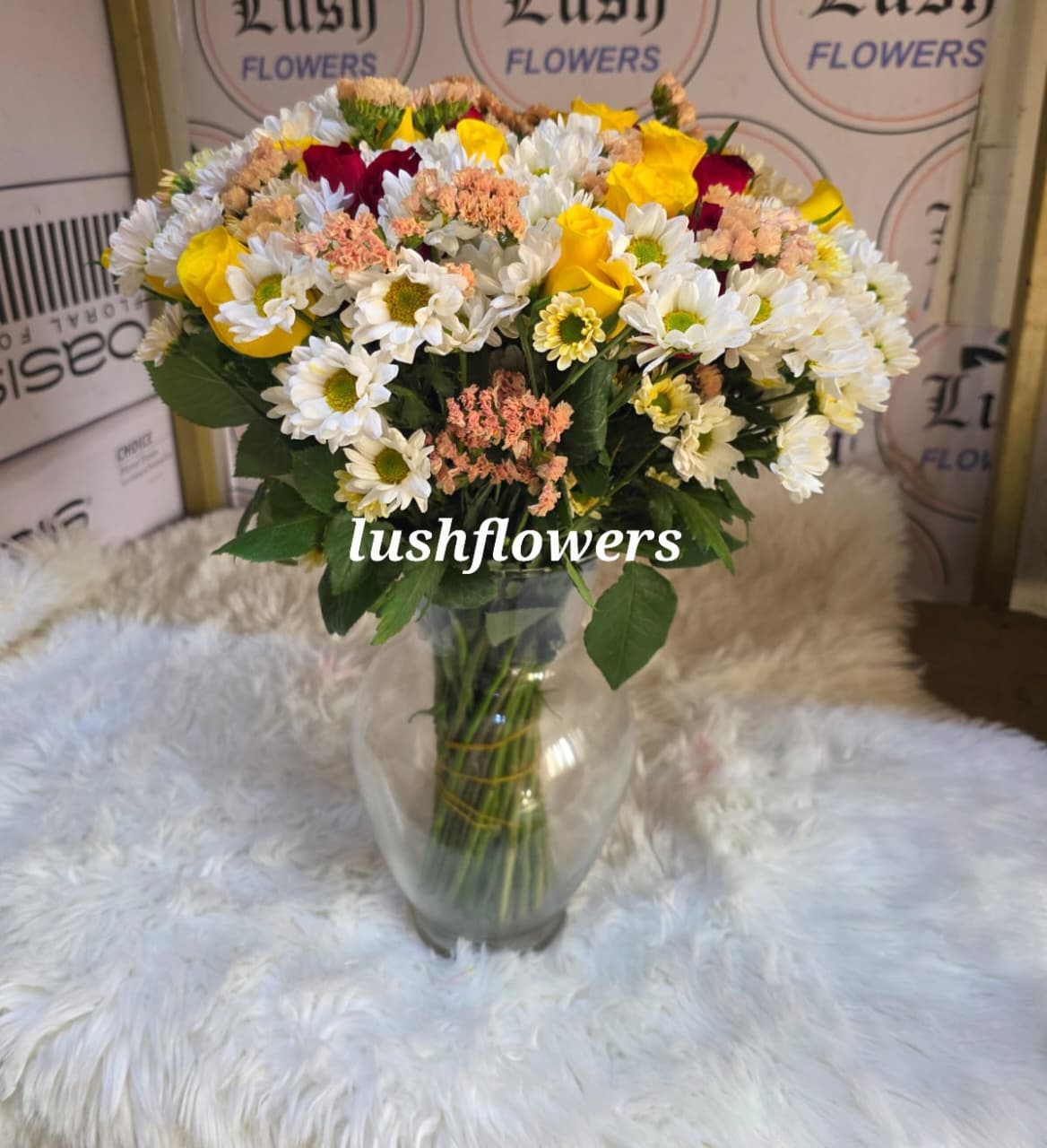 BLOOM AND VASE BOUQUET. Congratulations flowers in lavington